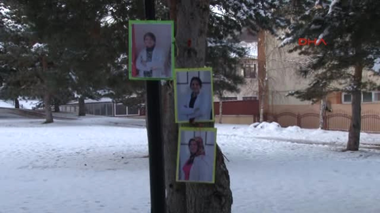 Erzurum Okulun Giriş Yolundaki Ağaçları Öğretmenlerin Fotoğrafları ile Süslediler