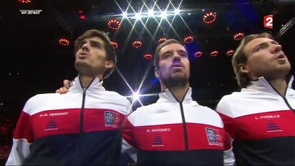 Coupe Davis : l'émouvante "Marseillaise" des Bleus avant France-Belgique
