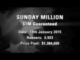 Sunday Million 18/1/15 - Online Poker Show | PokerStars