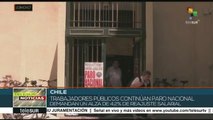 Trabajadores públicos chilenos continúan paro nacional de 48 horas