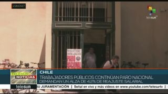 Trabajadores públicos chilenos continúan paro nacional de 48 horas