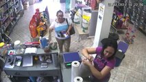 Ladrão surge em loja de produtos e nem os donos nem e a cliente conseguiram detê-lo