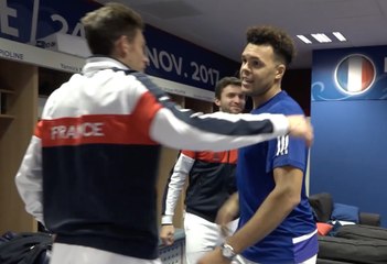 下载视频: Coupe Davis, #FRABEL : le retour aux vestiaires de Tsonga à 1-1