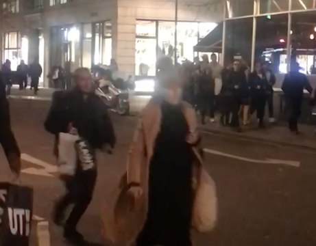 Frightened Pedestrians Run From Oxford Street