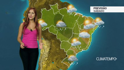 Previsão Brasil - Sábado quente e com chuva