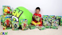 BIGGEST NEW BEN 10 Toys Collection Giant Surprise Egg Opening Fun With Ckn Toys-xQOAyz3tyMo