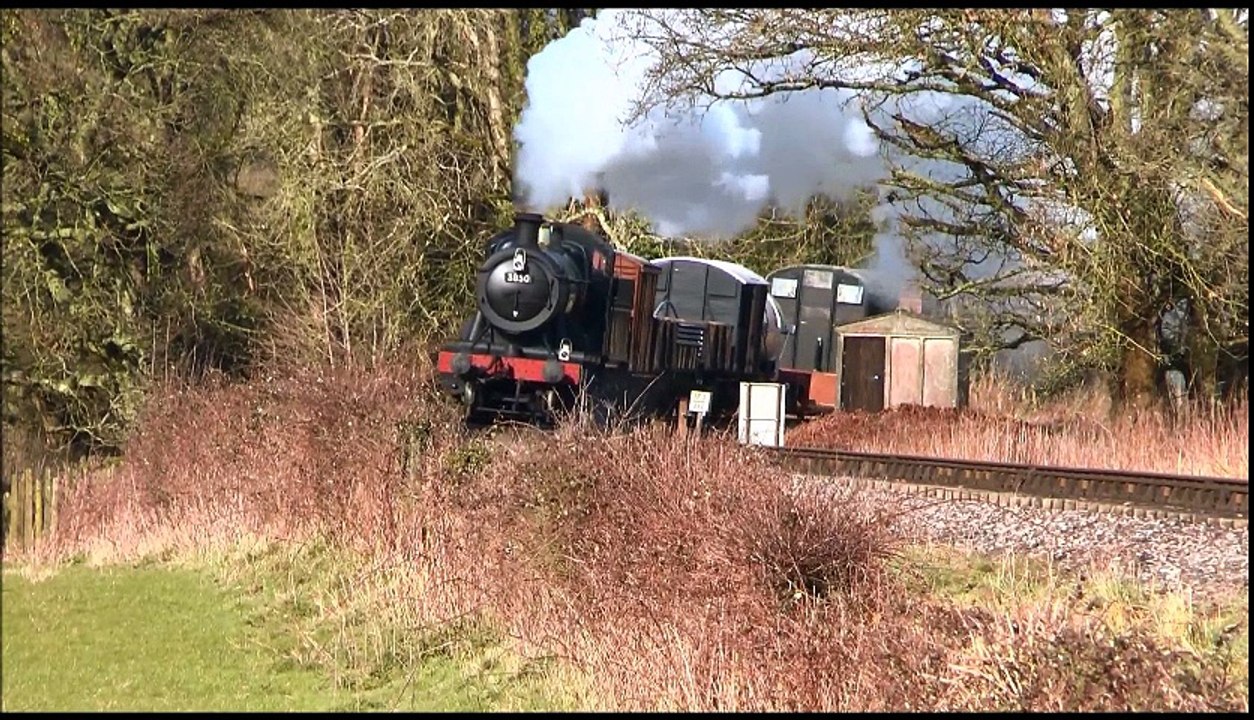 British Steam Engine hauling a Goods Train through the English Countryside