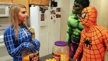 Frozen Elsa vs Hulk vs Bad Baby & Orange Spiderman - Food Fight _ Real Life Superhero Movie | Superheroes | Spiderman | Superman | Frozen Elsa | Joker