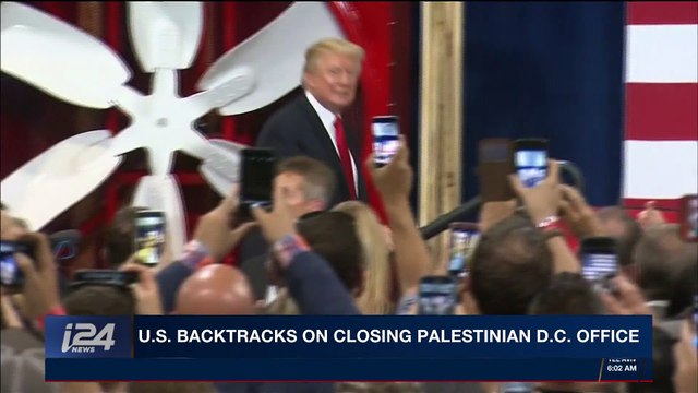 i24NEWS DESK | U.S. backtracks on closing Palestinian D.C. office | Saturday, November 25th 2017