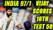 India vs SL 2nd test 2nd day : Murali Vijay hits 16th Test 50 as host chase Lanka's 205 runs