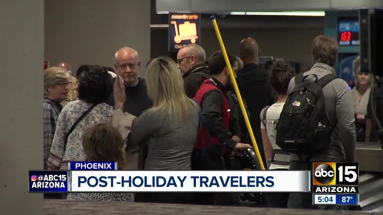 Post-Holiday travel is underway for many who took holiday vacations