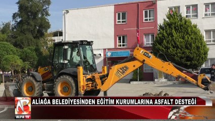 Aliağa Belediyesi’nden Eğitim Kurumlarına Asfalt Desteği