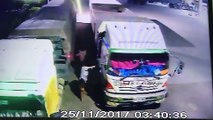 INSIDER THAILAND-CCTV camera records stolen thief event, while truck owners are sleeping.