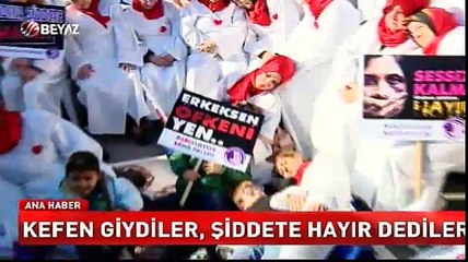 Kefen giydiler, şiddete hayır dediler