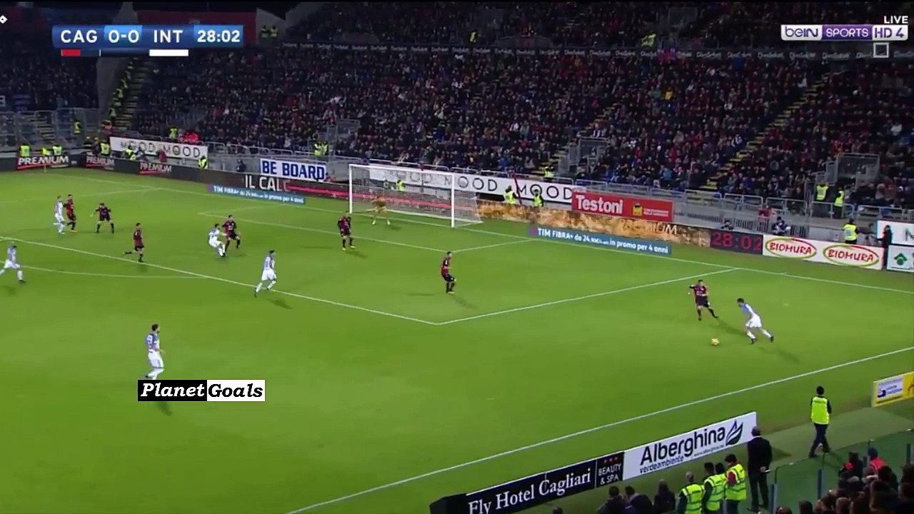 هدف مباراة انتر ميلان و كالياري  1-0 الدوري الايطالي  25 11 2017 شاشة كاملة