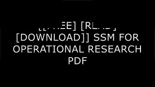 [vahhk.[F.r.e.e] [D.o.w.n.l.o.a.d]] SSM FOR OPERATIONAL RESEARCH by WINSTON T.X.T