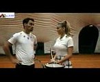 Fognini insegna a Diletta Leotta a giocare a tennis