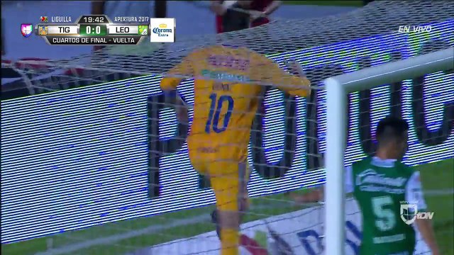 Andre-Pierre Gignac Goal ~ UANL Tigres vs Club Leon 1-0