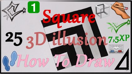 ✍ How To Draw 25 | Square Illusion | Very Easy | illusion 3D/Geometry