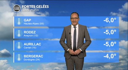 Météo lundi : de nombreuses gelées et une dégradation par le nord et l'ouest