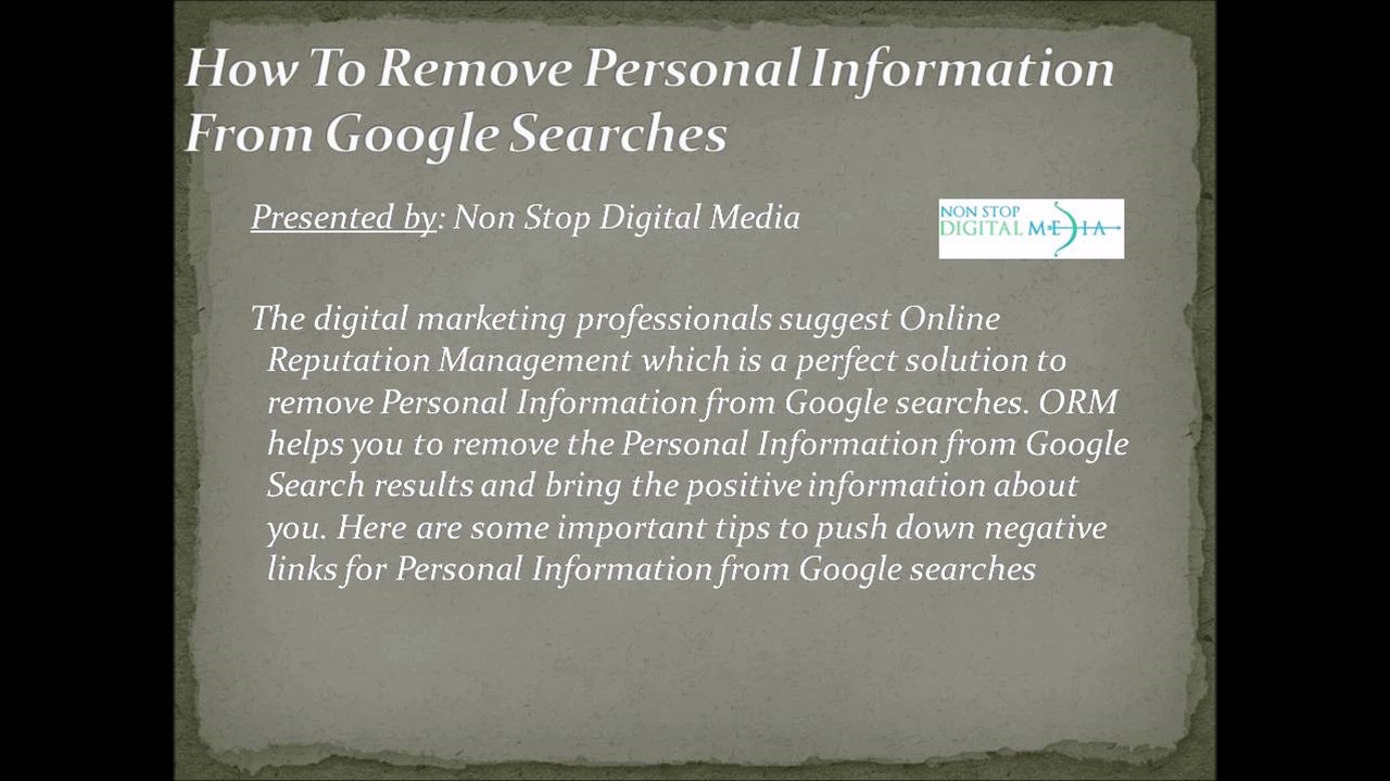 How To Remove Personal Information From Google Searches