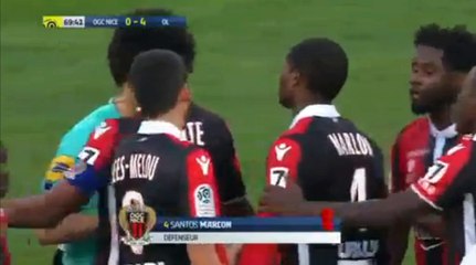Marlon RED CARD Goal HD - Nice 0-4 Lyon 26.11.2017