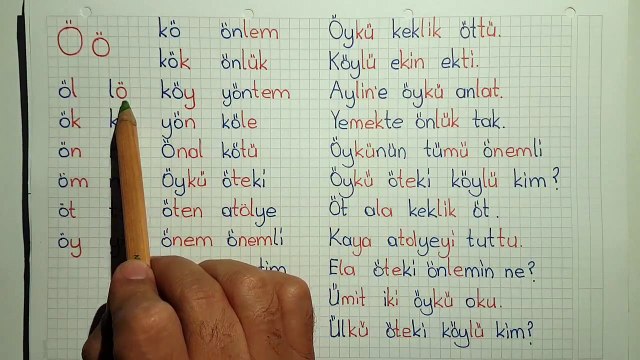 1. Sınıf Ö harfi hece , kelime , metin çalışması , kayakademi