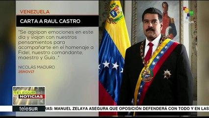 Maduro envía carta a Raúl Castro por aniversario de muerte de Fidel
