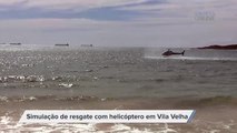 Simulação de resgate com helicóptero em Vila Velha