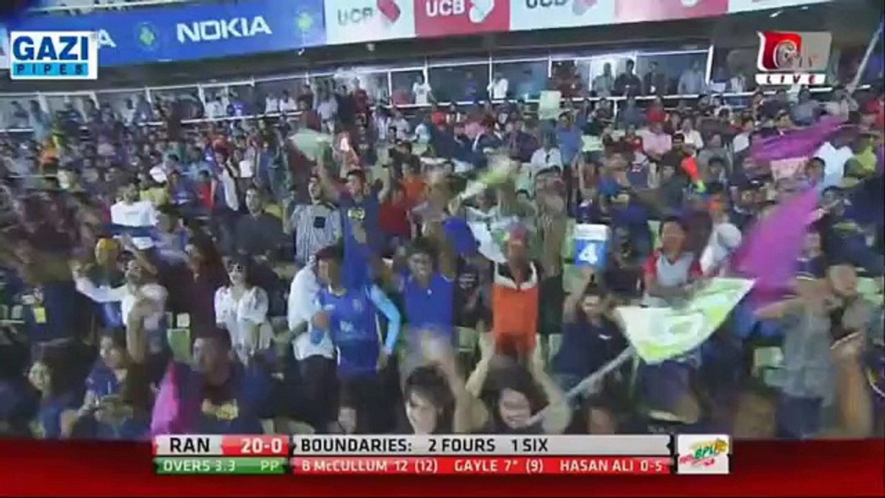 Hasan Ali Bowling vs Chris Gayle in BPL 2017 Match