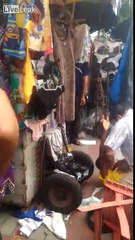 thief has his head hit the floor by the victim