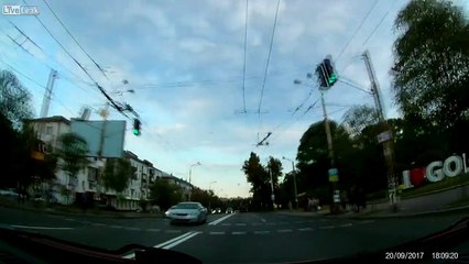 Woman is brutally hit by a car while walking the crosswalk