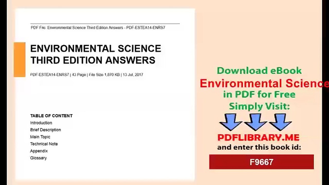 Environmental Science Third Edition Answers