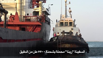 سفينة تجارية ترسو في مرفأ الحديدة الخاضع لسيطرة المتمردين