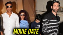 Akshay Kumar With Daughter Nitara & Hrithik Roshan With Kids On A Movie Date