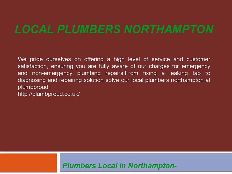 Plumbers Local In Northampton
