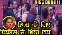 Bigg Boss 11: Luv FIGHTS with Vikas Gupta for Hina Khan | FilmiBeat