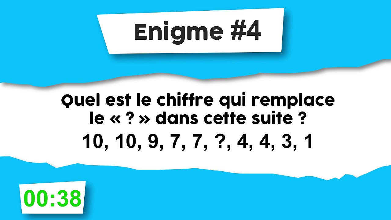 Énigme #4 : Le chiffre manquant