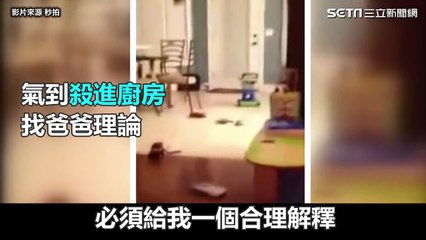 人小鬼大！寶寶遭打屁屁　殺進廚房怒找爸爸理論｜三立新聞網SETN.com