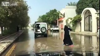 A 'woman' in Jeddah is street surfing
