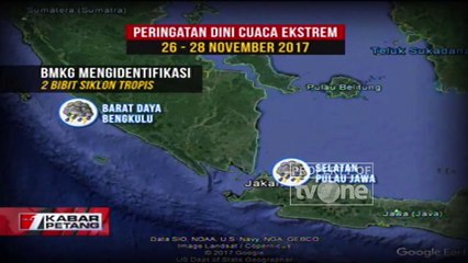 Peringatan Dini Cuaca Ekstrem BMKG Dari 26-28 November 2017