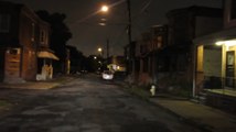 CAMDEN NEW JERSEY HOOD AT NIGHT...CREEPY