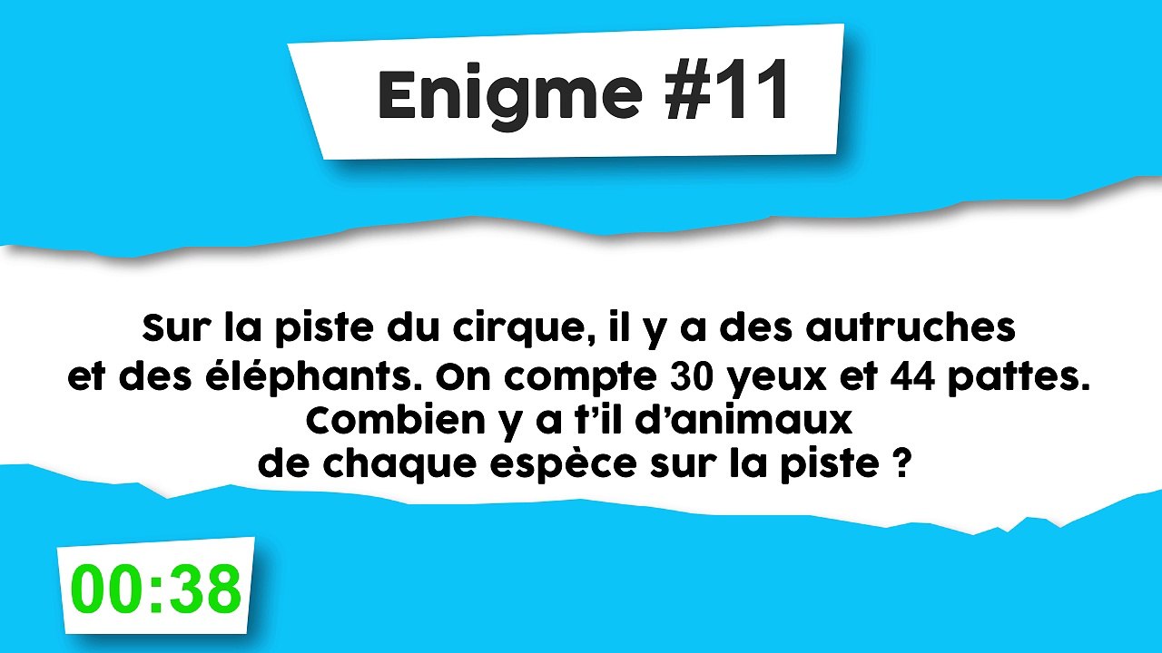 Énigme #11 : Animaux du cirque