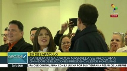 Candidato presidencial Nasralla se adjudica triunfo electoral
