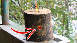WOW!!! AWESOME DIY IDEA - How To Make a Log Rocket Stove Easily