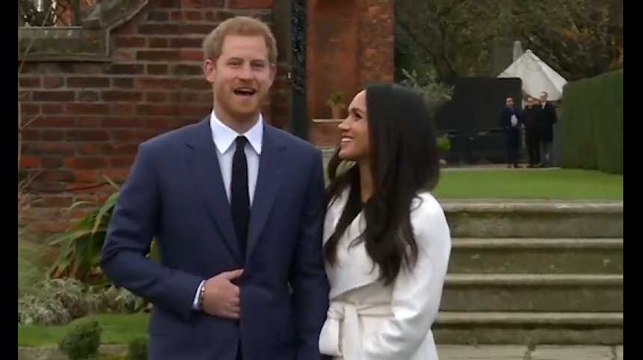 Les images du prince Harry et de Meghan Markle dans les jardins du palais de Kensington