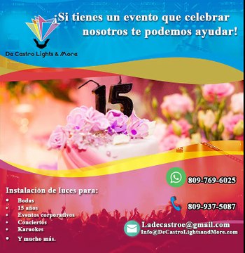 De Castro Lights and More, Luces, efectos especiales, pirotecnia y mucho mas