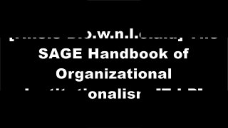 [WJJjL.[Free Download]] The SAGE Handbook of Organizational Institutionalism by  [W.O.R.D]