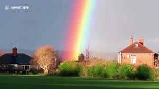 Incredibly bright rainbow spotted in Armley, UK