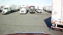 Tractor Trailer Hits Semi While Trying To Leave Parking Spot